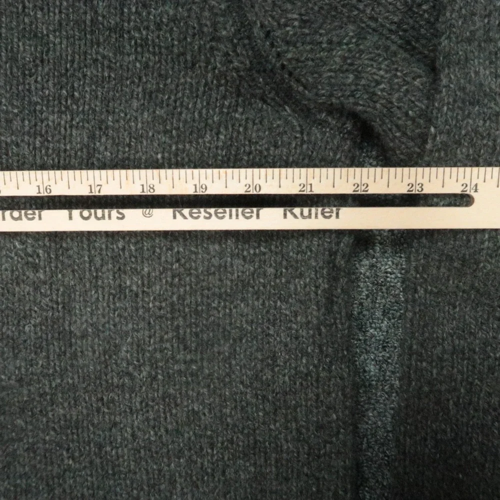 LL Bean Sweater Mens Large‎ Tall Gray Lambs Wool Quarter Zip Pockets Pullover